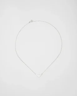 Mujer/Hombre Prada COLECCIÓN DE JOYERÍA ELEGANTE|COLECCIÓN DE JOYERÍA ELEGANTE^Collar Con Minicolgante Triangular Eternal Gold En Oro Blanco Y Diamantes