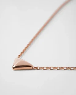 Mujer/Hombre Prada COLECCIÓN DE JOYERÍA ELEGANTE|COLECCIÓN DE JOYERÍA ELEGANTE^Collar Eternal Gold En Oro Rosa Con Colgante De Minitriángulo