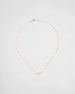 Mujer/Hombre Prada COLECCIÓN DE JOYERÍA ELEGANTE|COLECCIÓN DE JOYERÍA ELEGANTE^Collar Eternal Gold En Oro Rosa Con Colgante De Triángulo Pequeño