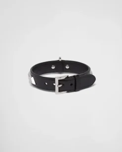 Mujer/Hombre Prada ACCESORIOS PARA MASCOTAS|ACCESORIOS PARA MASCOTAS^Collar Para Mascotas De Piel Con Tachuelas
