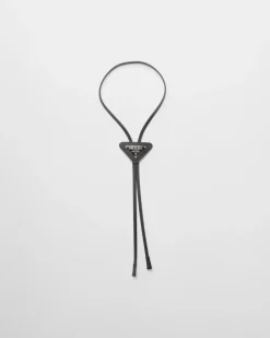 Hombre Prada JOYAS DE FANTASÍA|CORBATAS Y PAJARITAS^Corbata Bolo De Piel Saffiano