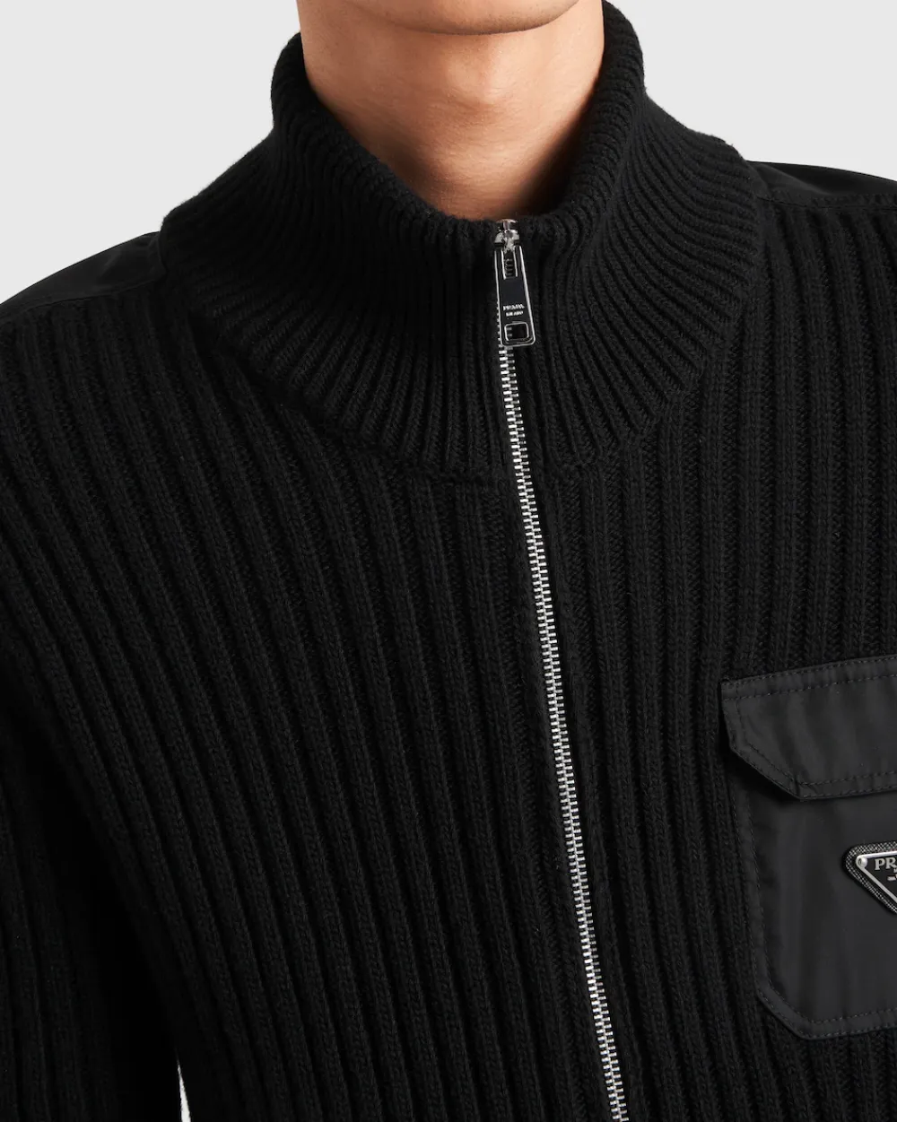 Hombre Prada TEJIDOS DE PUNTO^Cárdigan De Lana Y Cachemir Con Detalles De Re-nylon