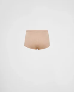 Mujer Prada PANTALONES LARGOS Y CORTOS^Culote De Punto Acanalado
