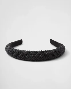 Mujer Prada DIADEMAS Y ACCESORIOS PARA EL PELO^Diadema De Satén Ornamentada
