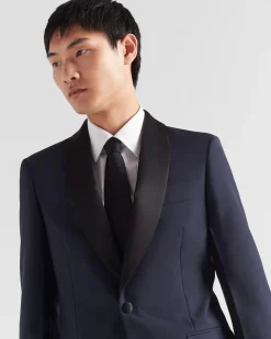 Hombre Prada TRAJES^Esmoquin De Cruzado Simple De Lana Y Mohair