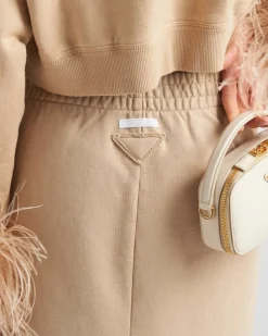 Mujer Prada CAMISETAS Y SUDADERAS|FALDAS^Falda De Felpa De Algodón Con Ribete De Plumas