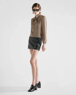 Mujer Prada ROPA DE PIEL^Falda De Napa