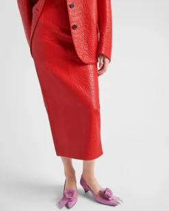 Mujer Prada ROPA DE PIEL^Falda De Napa