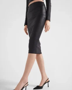 Mujer Prada ROPA DE PIEL^Falda De Napa Elástica