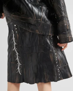 Mujer Prada ROPA DE PIEL^Falda De Patchwork De Napa