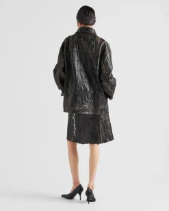 Mujer Prada ROPA DE PIEL^Falda De Patchwork De Napa