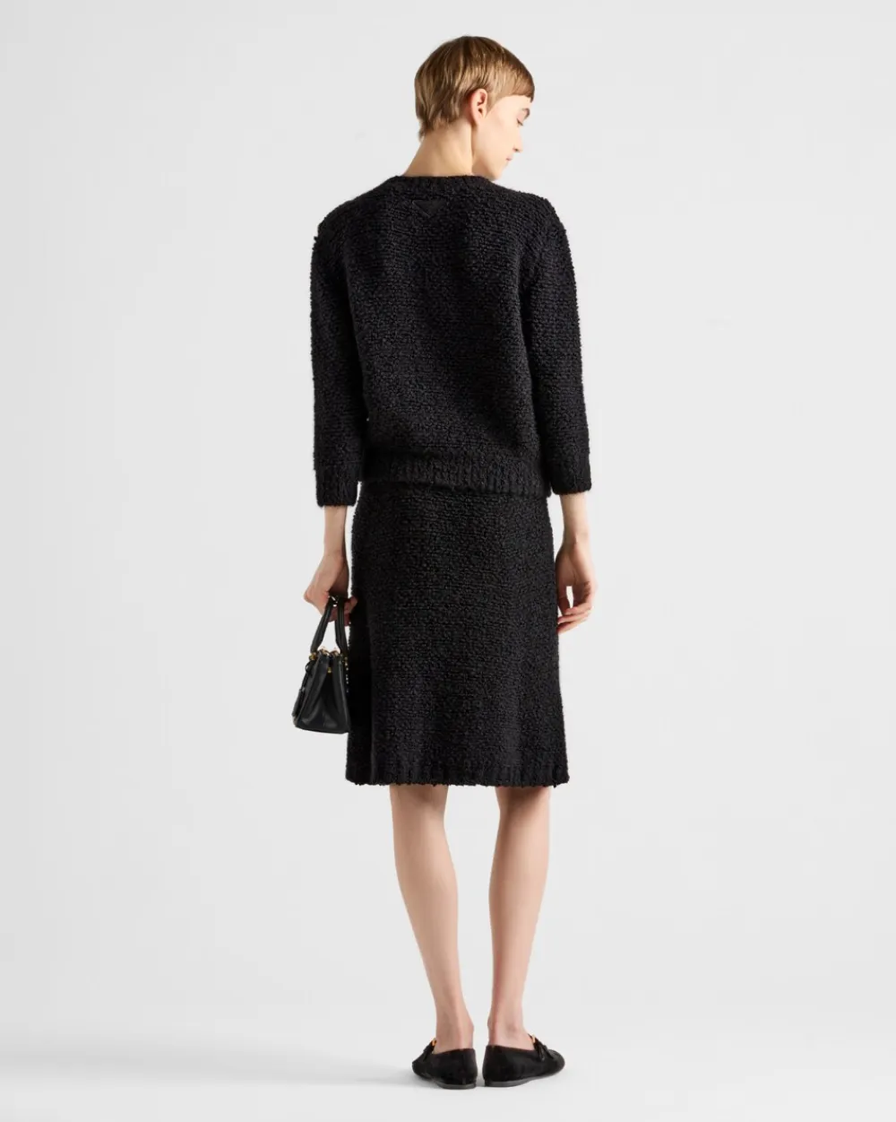Mujer Prada TEJIDOS DE PUNTO^Falda De Punto Bouclé En Mohair