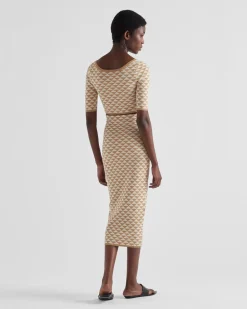 Mujer Prada FALDAS^Falda De Punto Jacquard De Algodón