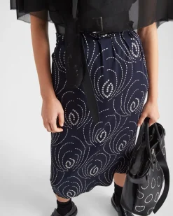 Mujer Prada FALDAS^Falda De Sablé Con Estampado