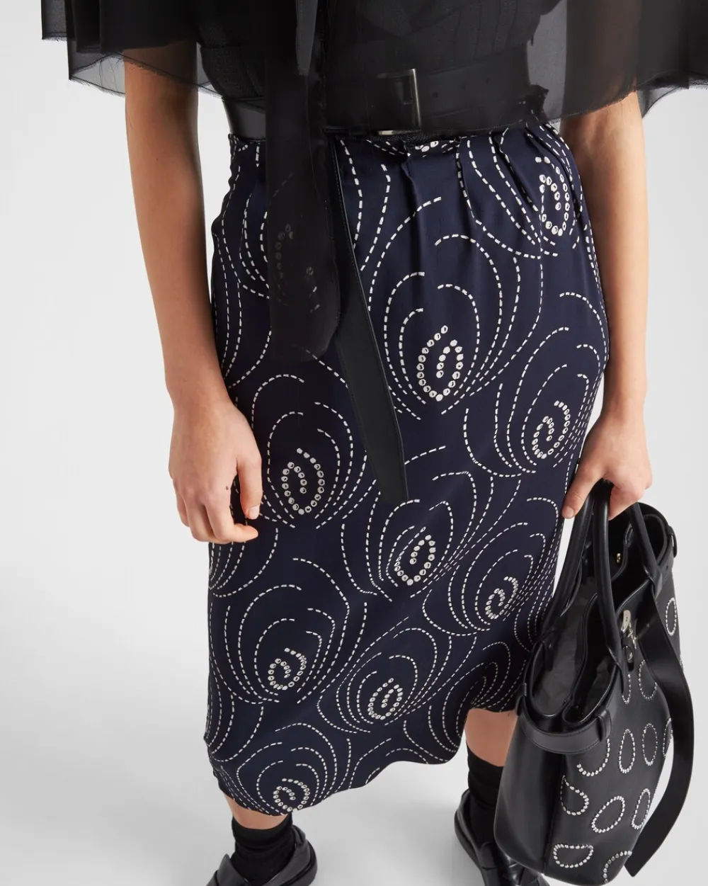 Mujer Prada FALDAS^Falda De Sablé Con Estampado