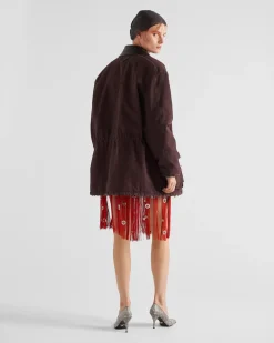 Mujer Prada FALDAS^Falda Midi Con Flecos Y Adorno De Arandelas