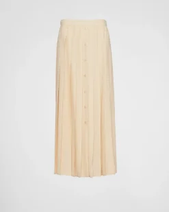 Mujer Prada FALDAS^Falda Midi De Crepé De China Y Jacquard