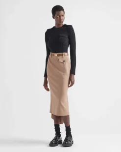 Mujer Prada FALDAS^Falda Midi De Gabardina
