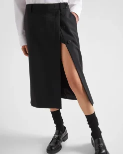 Mujer Prada FALDAS^Falda Midi De Kid Mohair
