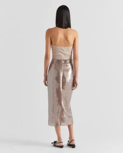 Mujer Prada FALDAS^Falda Midi De Lentejuelas
