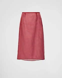Mujer Prada FALDAS^Falda Midi De Organza