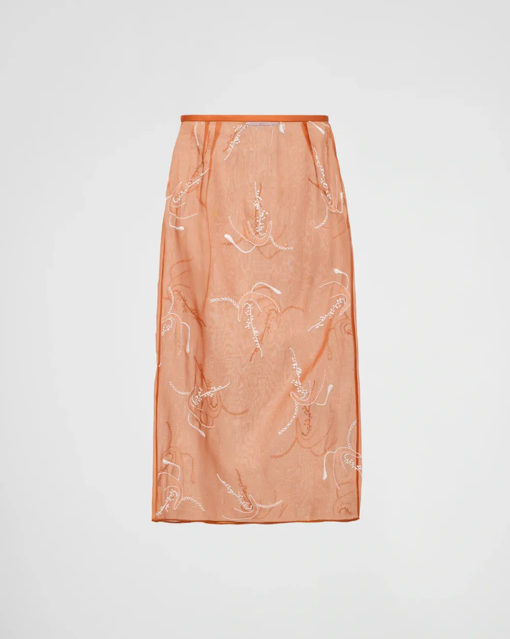 Mujer Prada FALDAS^Falda Midi De Organza Bordada