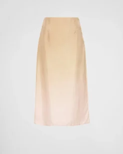 Mujer Prada FALDAS^Falda Midi De Sarga Con Degradado
