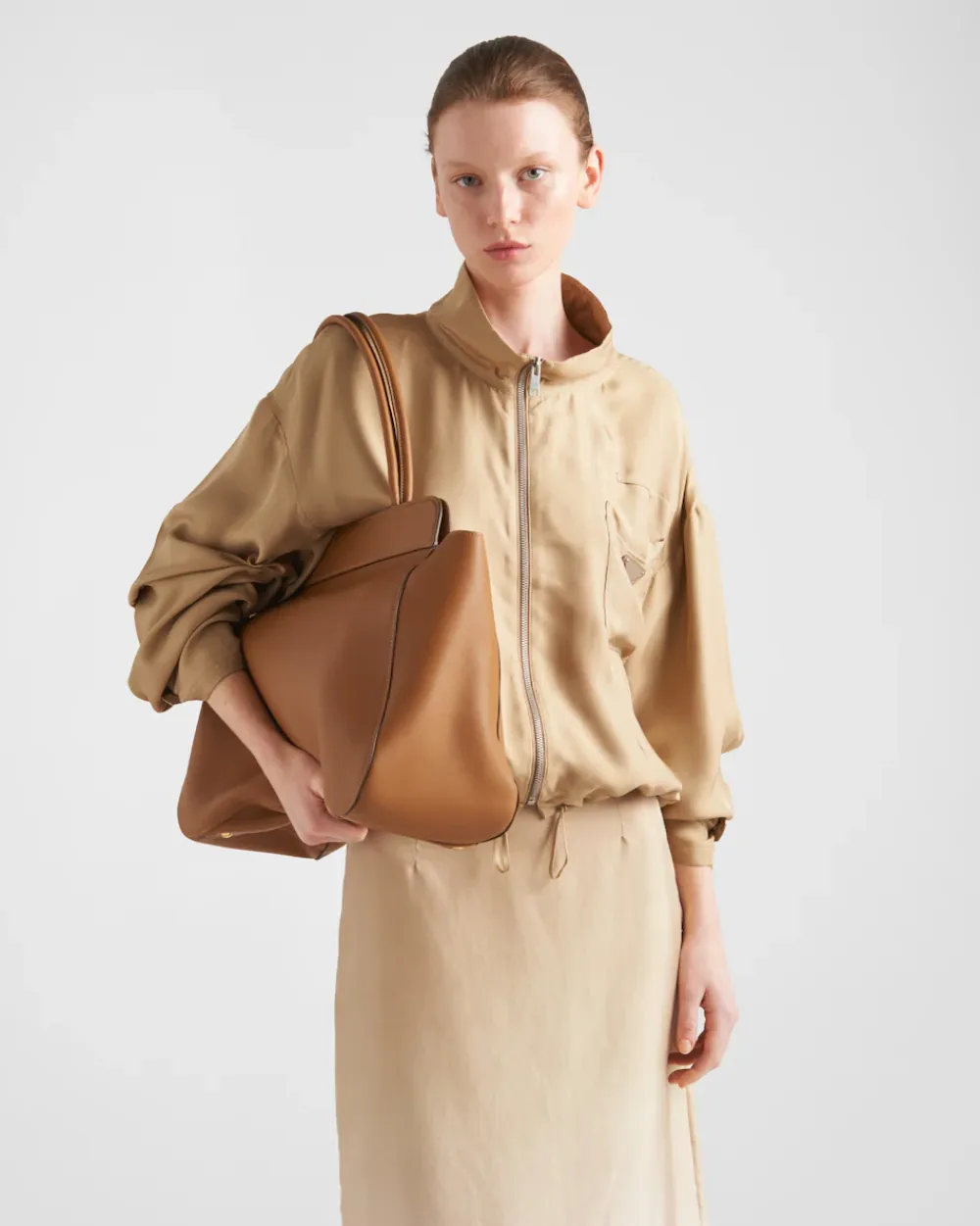 Mujer Prada FALDAS^Falda Midi De Sarga Con Degradado