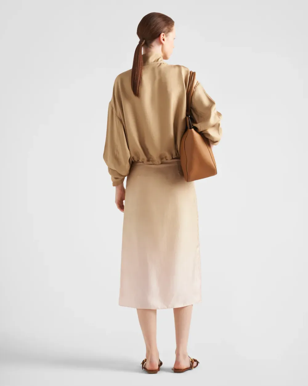 Mujer Prada FALDAS^Falda Midi De Sarga Con Degradado