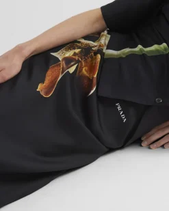 Mujer Prada FALDAS^Falda Midi De Sarga Estampada