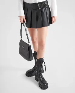 Mujer Prada ROPA DE PIEL^Falda Plisada De Piel