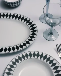 Prada BANDEJAS Y ACCESORIOS DE MESA^Fuente Mediana De Porcelana - Checkerboard