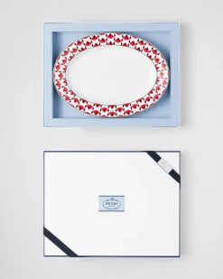 Prada BANDEJAS Y ACCESORIOS DE MESA^Fuente Mediana De Porcelana - Vienna Red