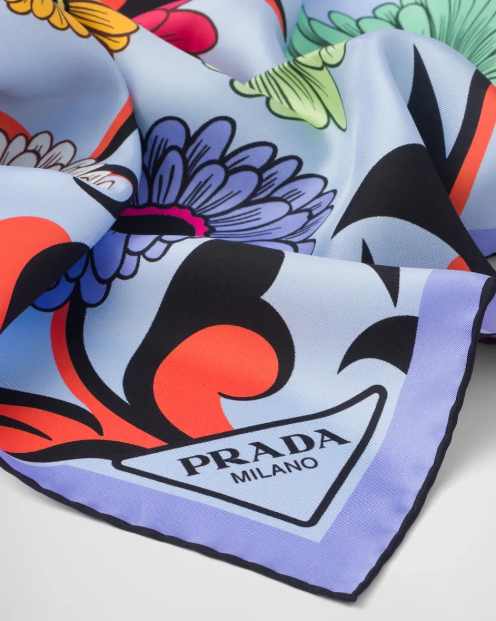 Mujer Prada BUFANDAS Y PAÑUELOS^Fular De Sarga Estampada