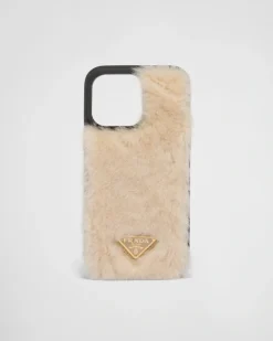 Mujer Prada ACCESORIOS TECNOLÓGICOS Y LLAVEROS^Funda De Borreguillo Para Iphone 14&nbsp;Pro&nbsp;Max