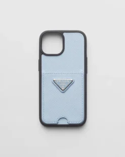 Mujer Prada ACCESORIOS TECNOLÓGICOS Y LLAVEROS^Funda De Piel Saffiano Para Iphone&nbsp;15