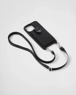 Hombre Prada ACCESORIOS TECNOLÓGICOS Y LLAVEROS^Funda De Piel Saffiano Para Iphone&nbsp;14 Pro Max