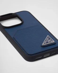 Hombre Prada ACCESORIOS TECNOLÓGICOS Y LLAVEROS^Funda Para Iphone&nbsp;14&nbsp;Pro De Piel Saffiano