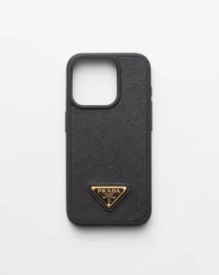 Mujer Prada ACCESORIOS TECNOLÓGICOS Y LLAVEROS^Funda Para Iphone&nbsp;15&nbsp;Pro&nbsp;De Piel Saffiano