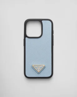 Mujer Prada ACCESORIOS TECNOLÓGICOS Y LLAVEROS^Funda Para Iphone&nbsp;15&nbsp;Pro&nbsp;De Piel Saffiano