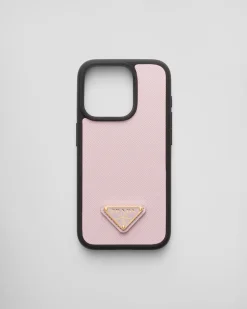 Mujer Prada ACCESORIOS TECNOLÓGICOS Y LLAVEROS^Funda Para Iphone&nbsp;15&nbsp;Pro&nbsp;De Piel Saffiano