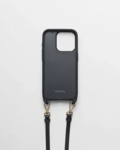 Mujer Prada ACCESORIOS TECNOLÓGICOS Y LLAVEROS^Funda Para Iphone&nbsp;15&nbsp;Pro&nbsp;De Piel Saffiano