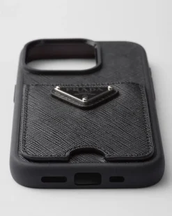 Mujer Prada ACCESORIOS TECNOLÓGICOS Y LLAVEROS^Funda Para Iphone&nbsp;15&nbsp;Pro&nbsp;De Piel Saffiano
