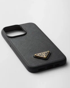 Mujer Prada ACCESORIOS TECNOLÓGICOS Y LLAVEROS^Funda Para Iphone&nbsp;15&nbsp;Pro&nbsp;Max De Piel Saffiano