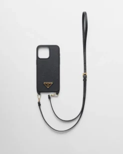Mujer Prada ACCESORIOS TECNOLÓGICOS Y LLAVEROS^Funda Para Iphone 15 Pro Max De Piel Saffiano