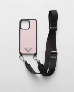 Mujer Prada ACCESORIOS TECNOLÓGICOS Y LLAVEROS^Funda Para Iphone 15 Pro Max De Piel Saffiano