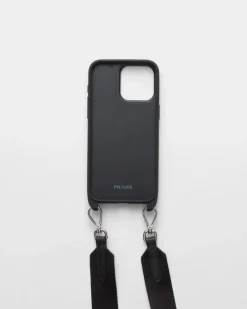 Mujer Prada ACCESORIOS TECNOLÓGICOS Y LLAVEROS^Funda Para Iphone 15 Pro Max De Piel Saffiano