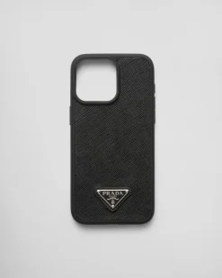 Hombre Prada ACCESORIOS TECNOLÓGICOS Y LLAVEROS^Funda Para Iphone&nbsp;15&nbsp;Pro&nbsp;Max De Piel Saffiano