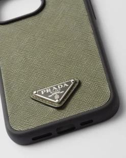 Hombre Prada ACCESORIOS TECNOLÓGICOS Y LLAVEROS^Funda Para Iphone&nbsp;15&nbsp;Pro&nbsp;Max De Piel Saffiano
