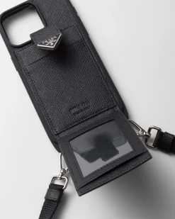 Hombre Prada ACCESORIOS TECNOLÓGICOS Y LLAVEROS^Funda Para Iphone&nbsp;15&nbsp;Pro&nbsp;Max De Piel Saffiano